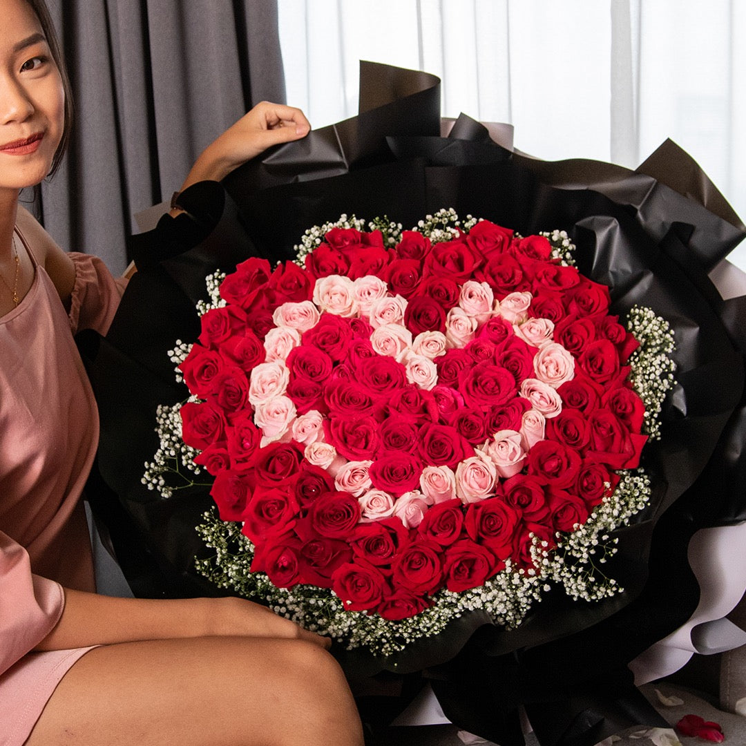 Treasure Pink & Red Rose Bouquet