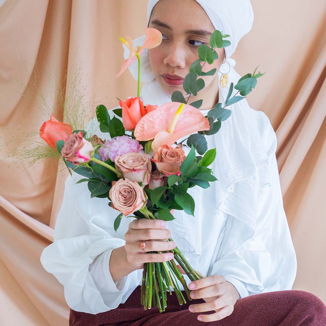 Philomena Pink Peony Hand-Tied Bouquet