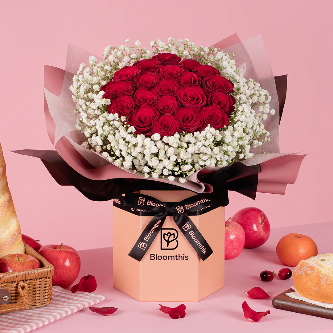 Aphrodite Red Rose Flower Box | Passion Red Rose Flower Box