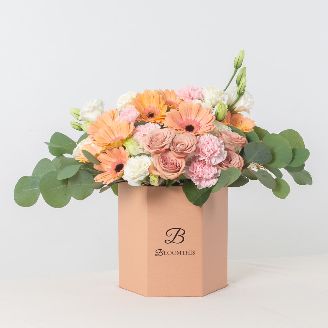 Blake Peach Gerbera Mother's Day Flower Box (MD)