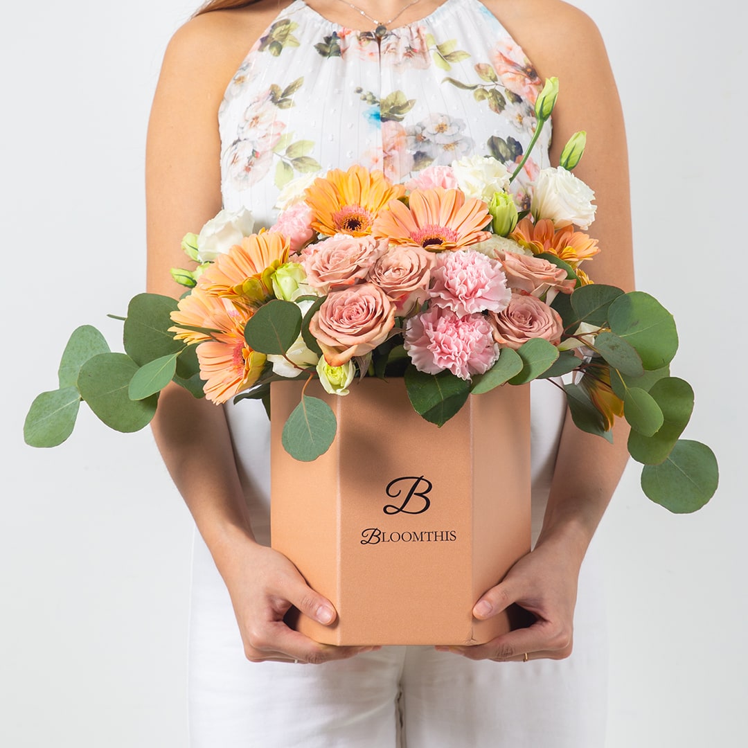 Blake Peach Gerbera Mother's Day Flower Box (MD)