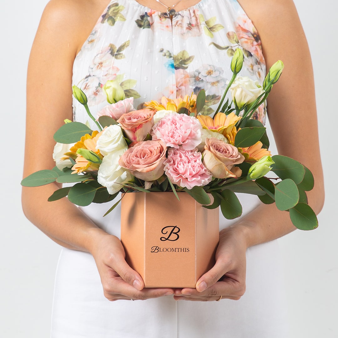 Blake Peach Gerbera Mother's Day Flower Box (MD)