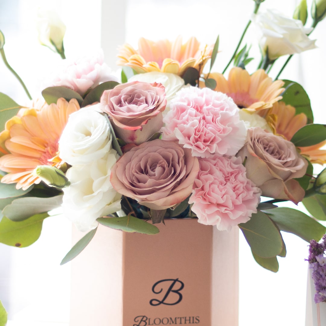 Blake Peach Gerbera Mother's Day Flower Box (MD)