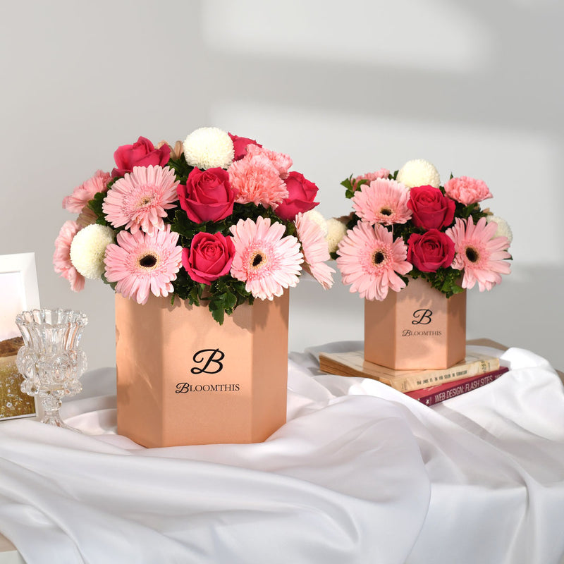 Marilyn Gerbera & Rose Flower Box