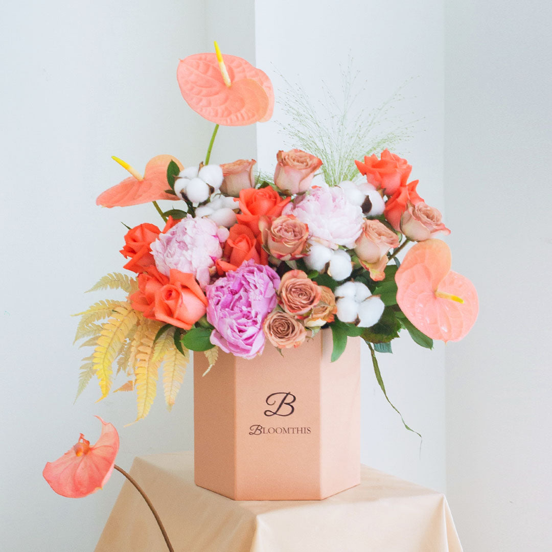 Philomena Pink Peony Flower Box