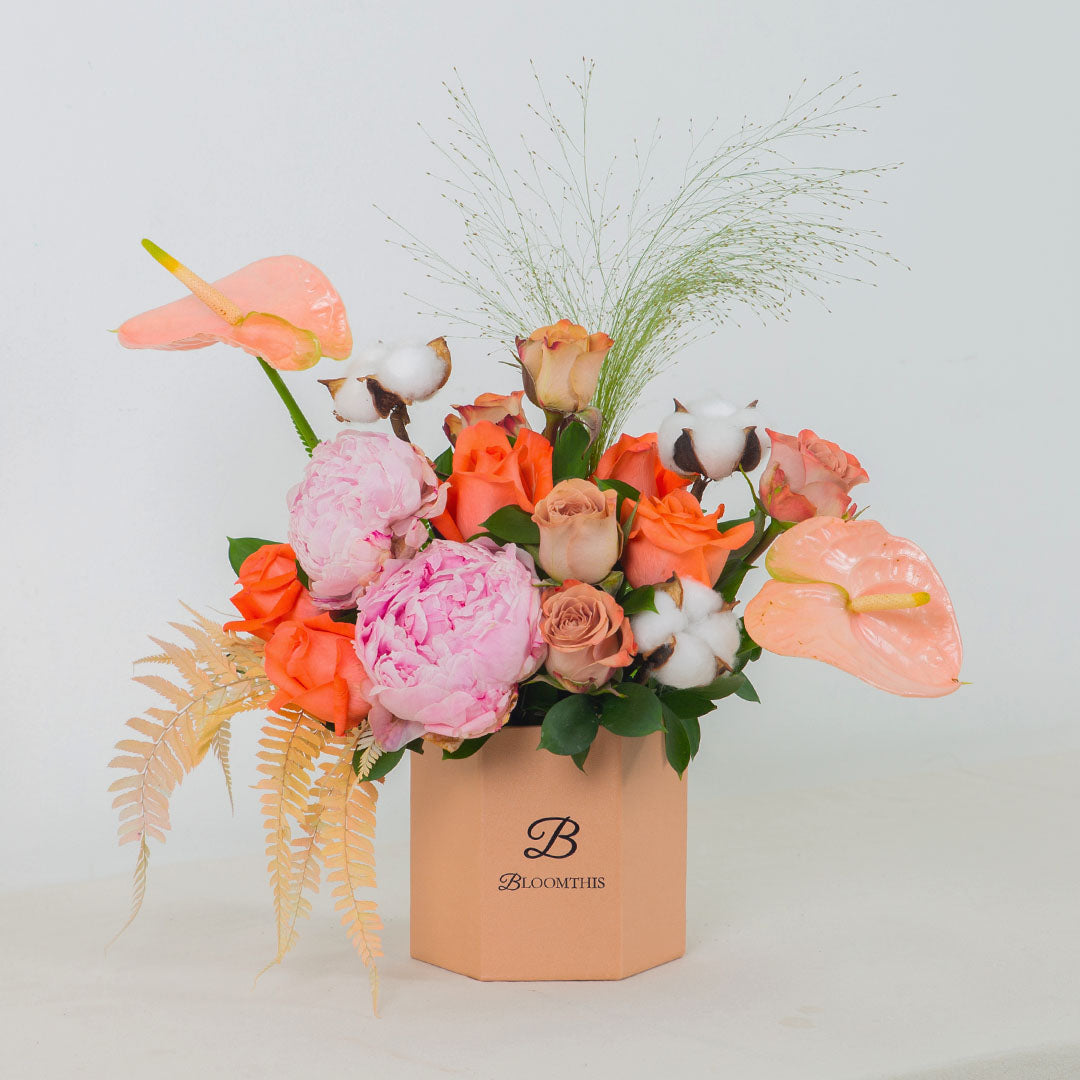 Philomena Pink Peony Flower Box
