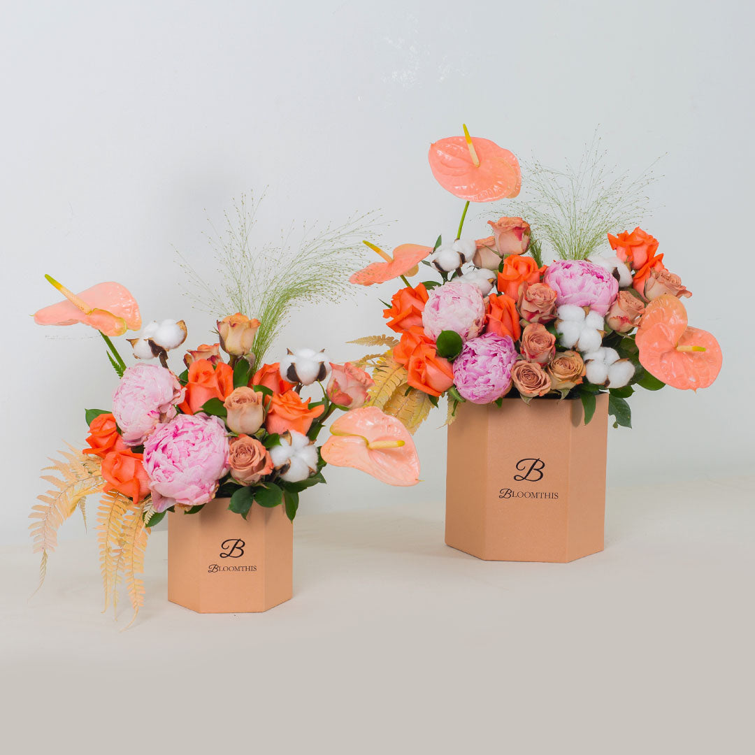 Philomena Pink Peony Flower Box