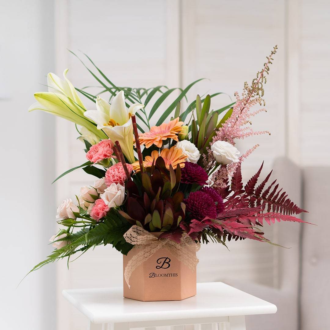 Lamira Gerbera & Lily Flower Box (MD)