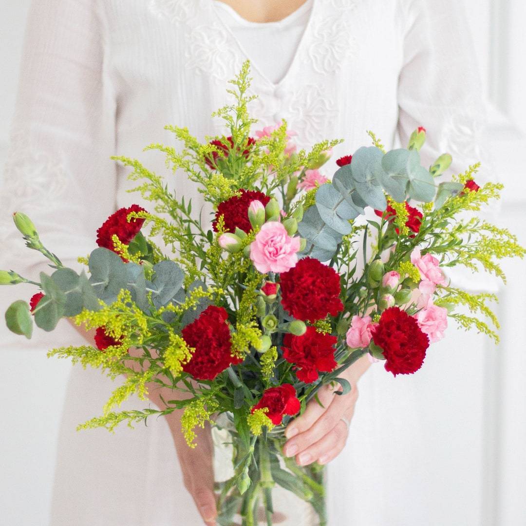 Sabrina Red Carnation Flower Long Box (MD)