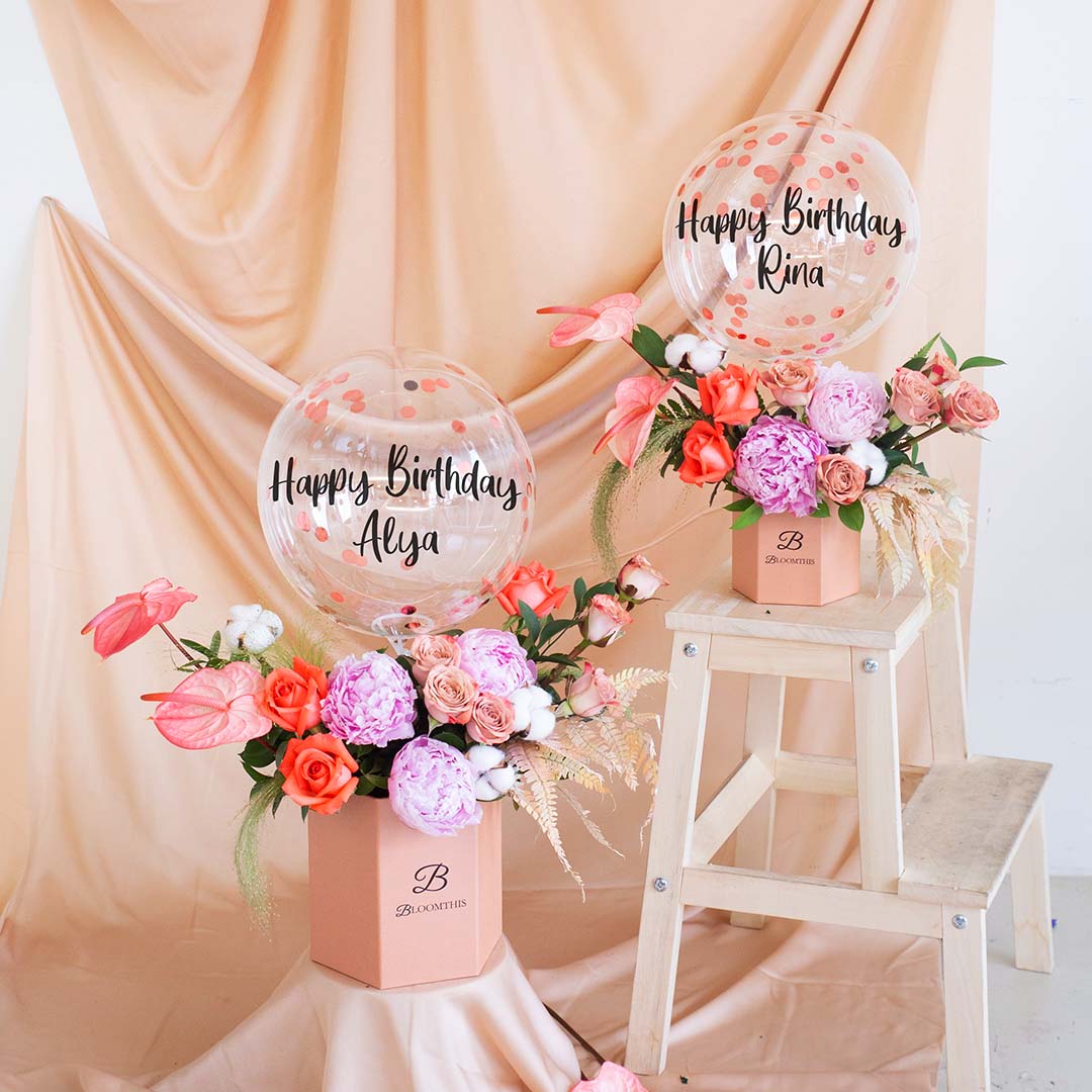 Philomena Peony Balloon Flower Box