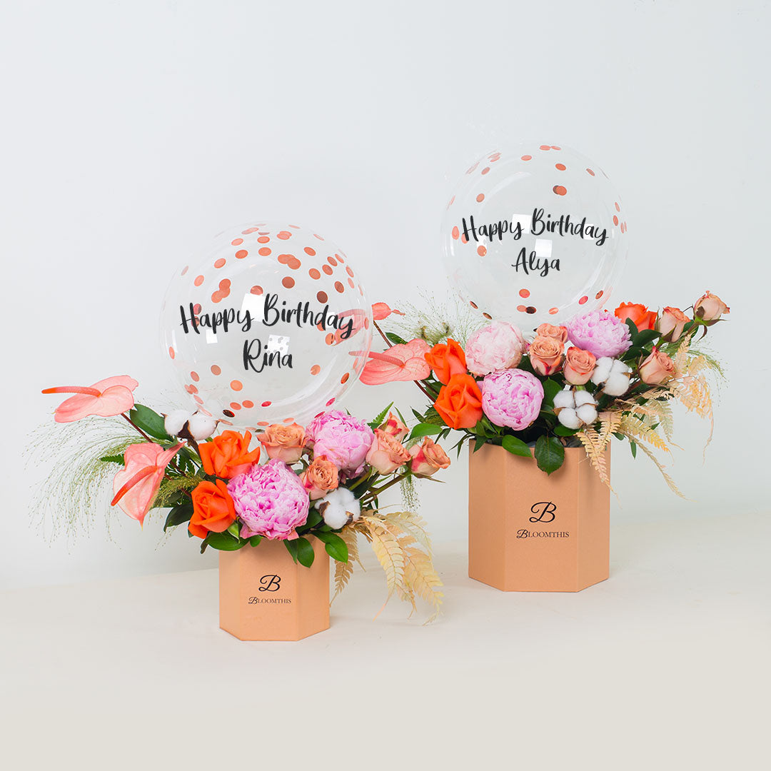 Philomena Peony Balloon Flower Box