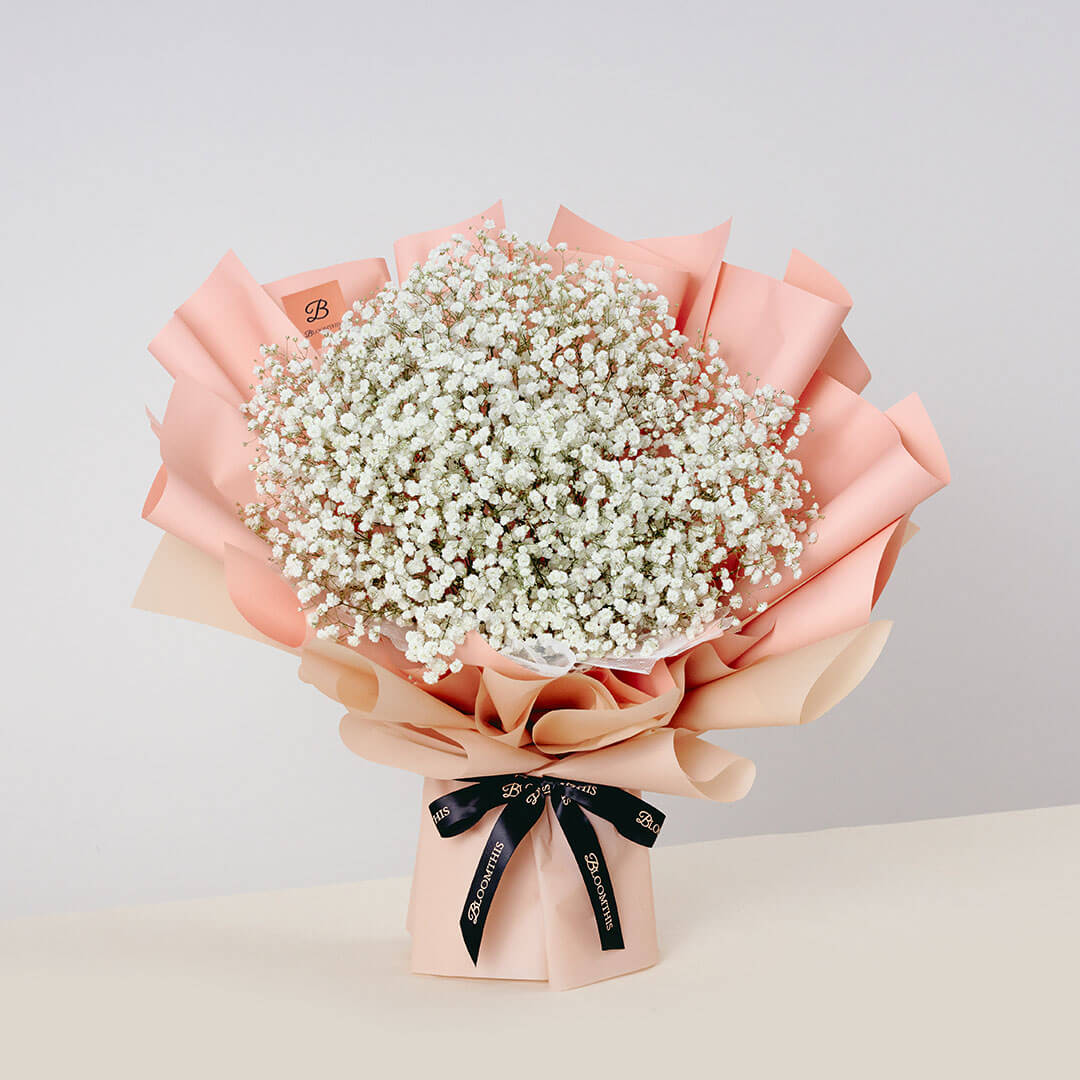 Harper White Baby's Breath Bouquet