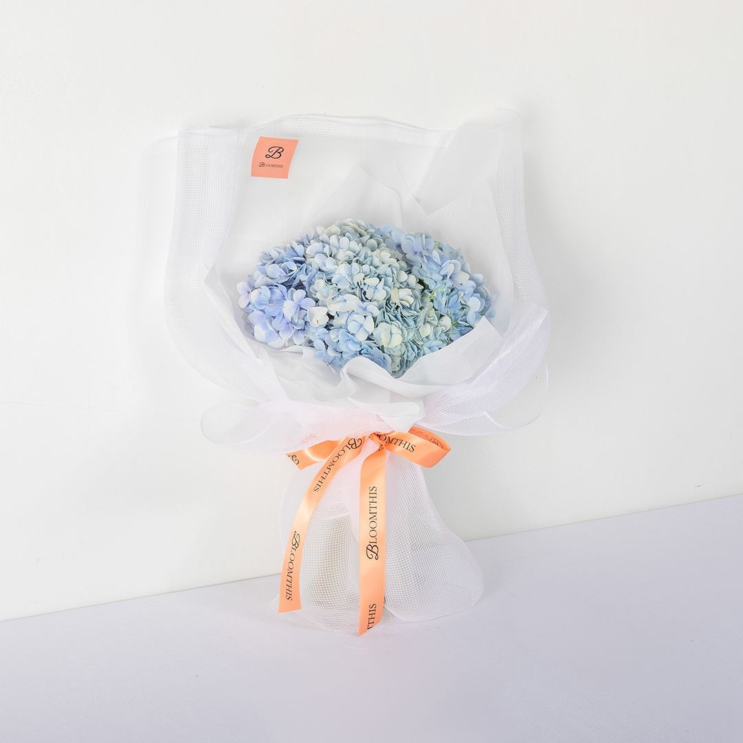 Madelyn White Blue Hydrangea Bouquet