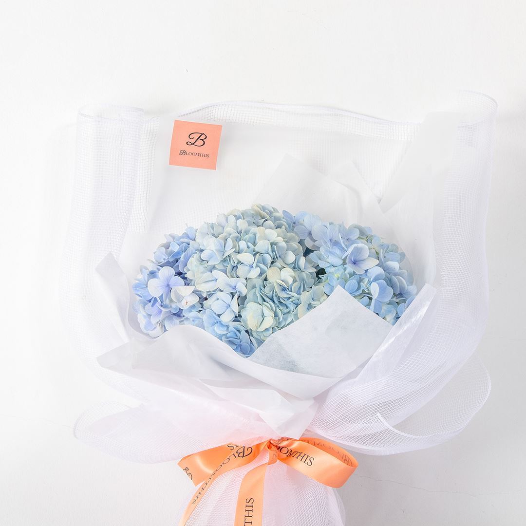 Madelyn White Blue Hydrangea Bouquet