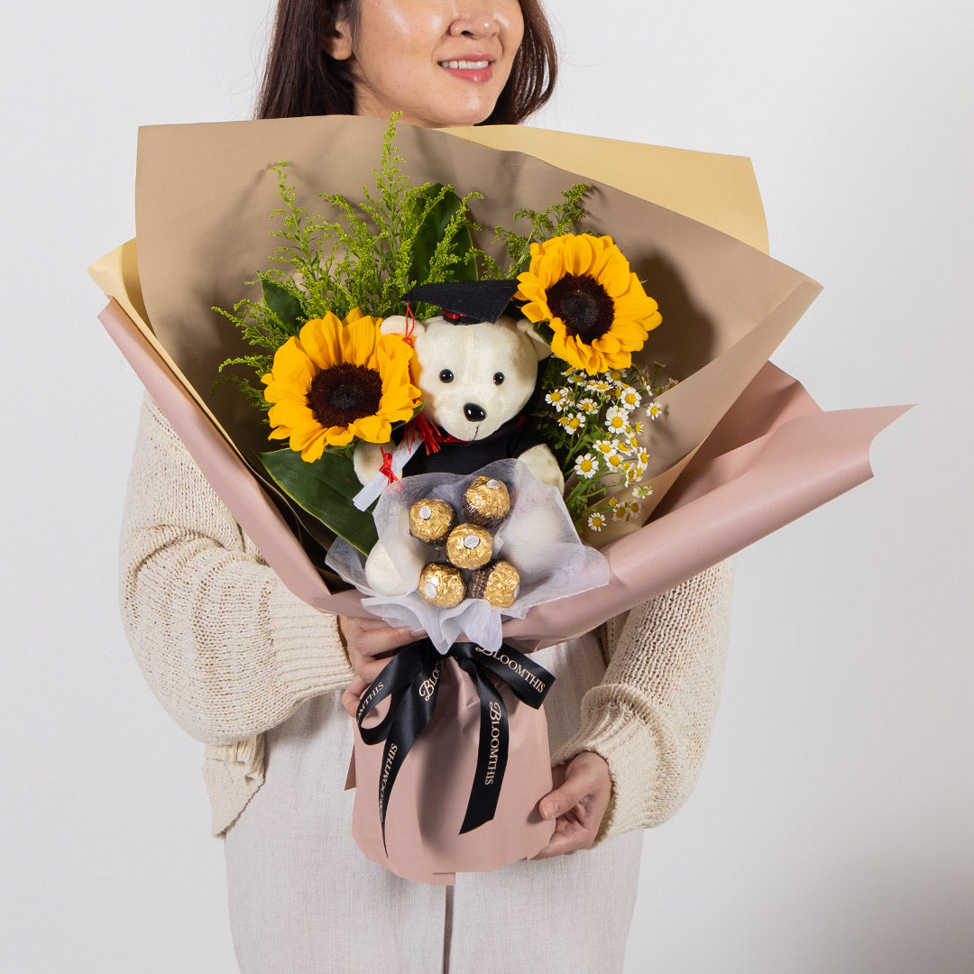 Maya Graduation Bear & Chocolate Bouquet