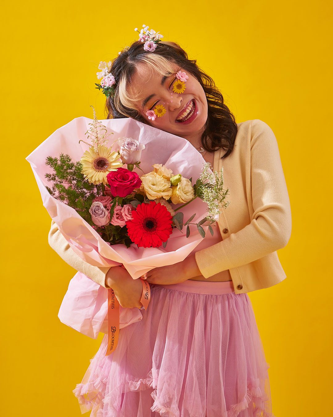 slay queen pink rose bouquet