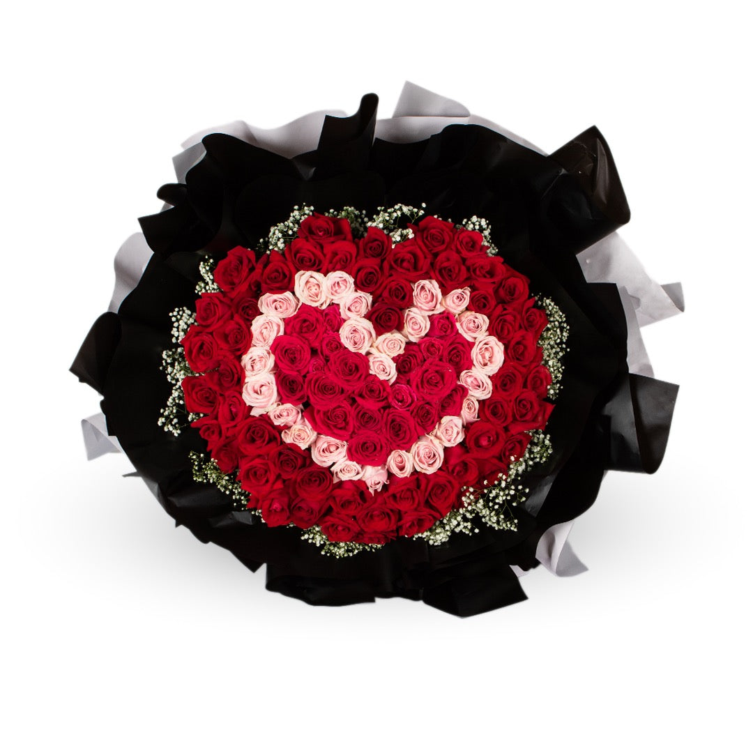 Treasure Pink & Red Rose Bouquet