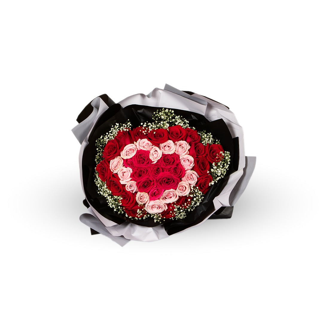 Treasure Pink & Red Rose Bouquet