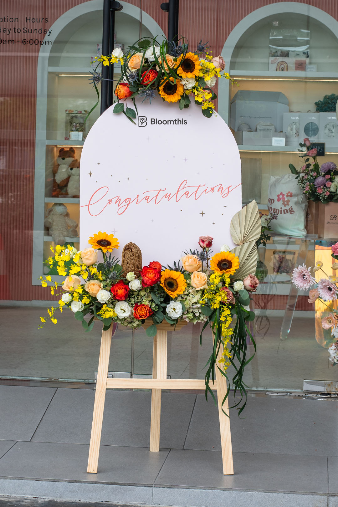 Magnificent Yellow Sunflower Grand Opening Flower Stand