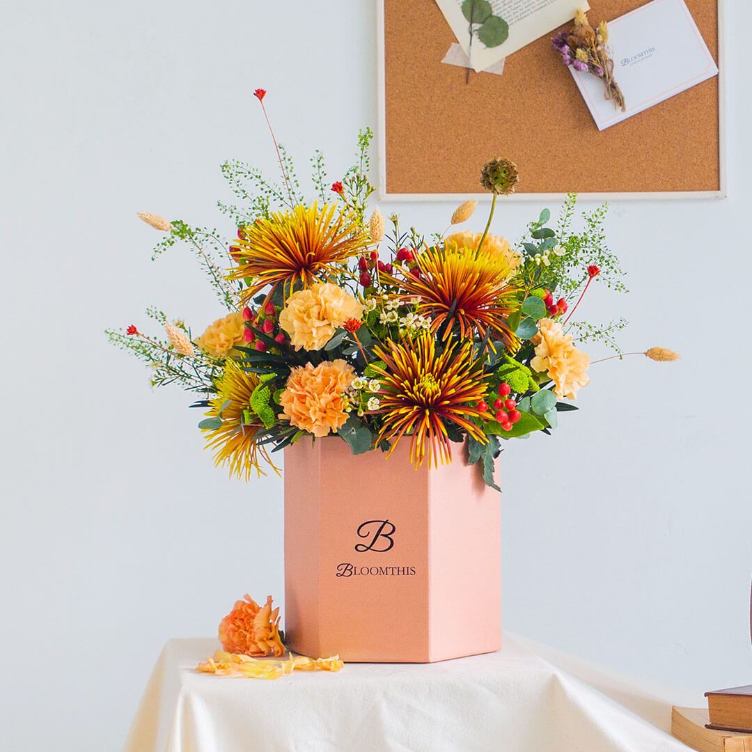 Adora Peach Carnation Flower Box