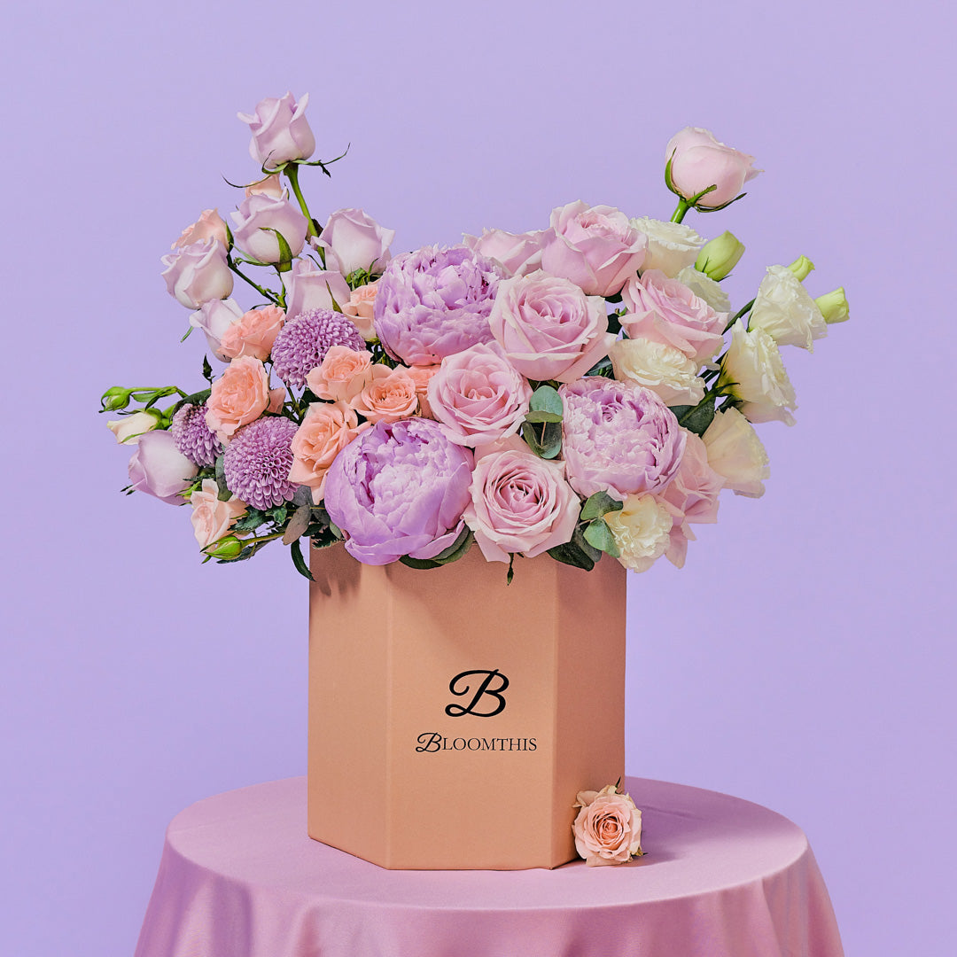 Arianna Pink Peony Flower Box