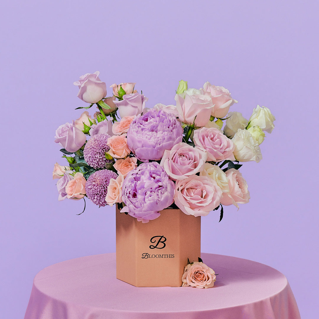 Arianna Pink Peony Flower Box