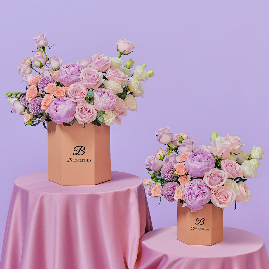 Arianna Pink Peony Flower Box