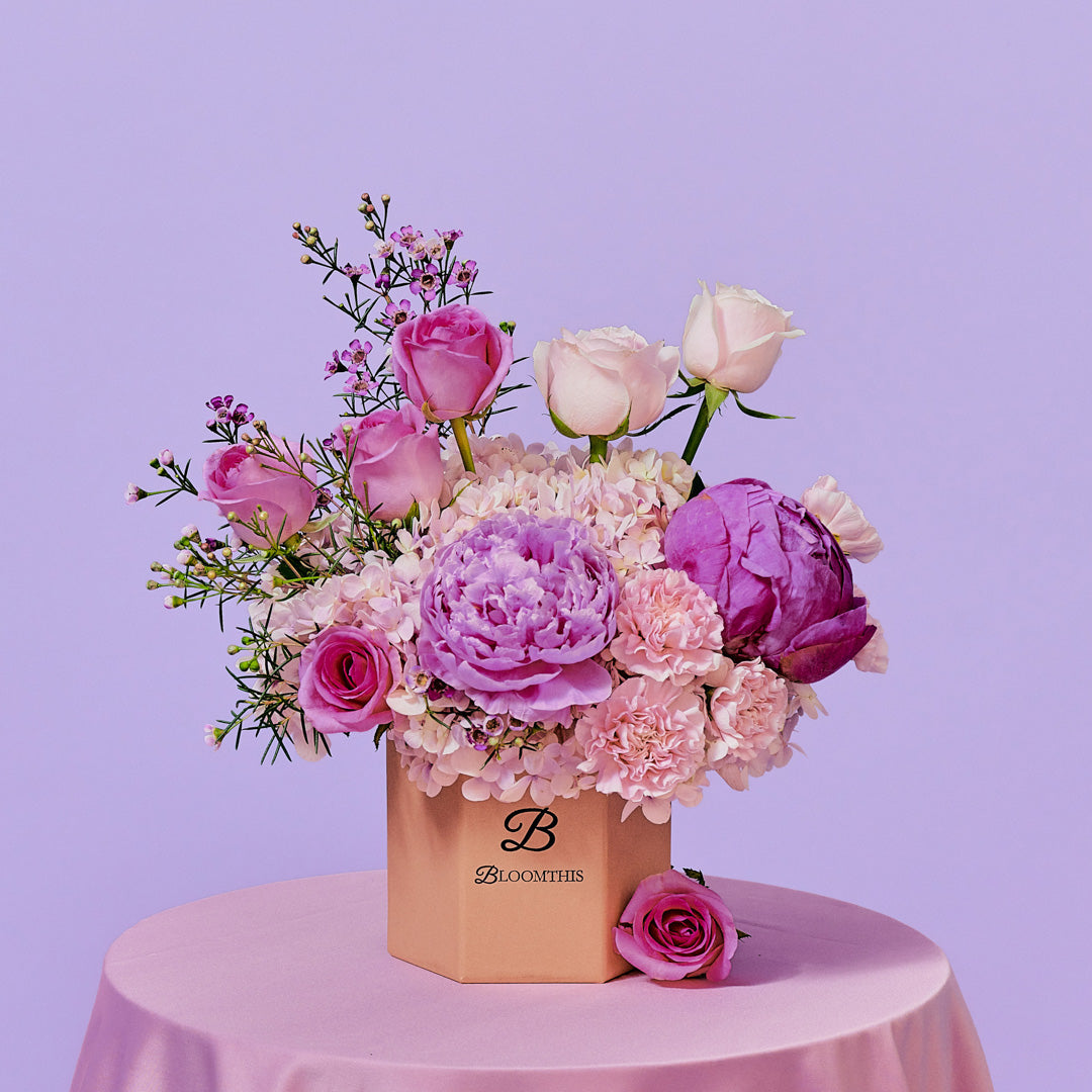 Aubrey Pink Peony Flower Box