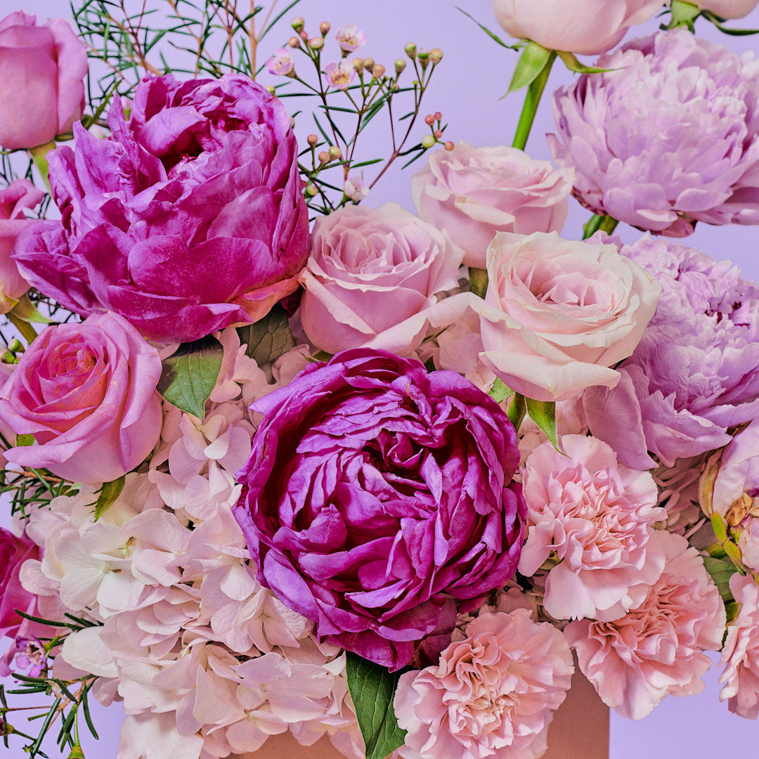 Aubrey Pink Peony Flower Box