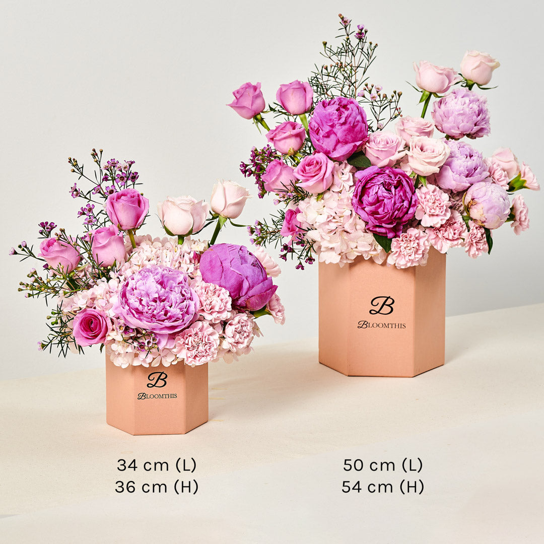 Aubrey Pink Peony Flower Box