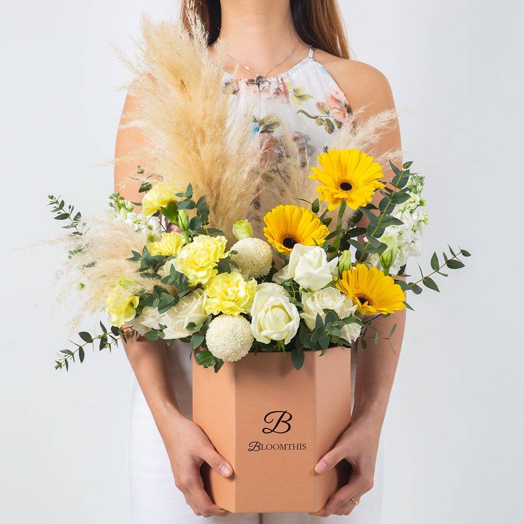 Beverley Yellow Gerbera Flower Box