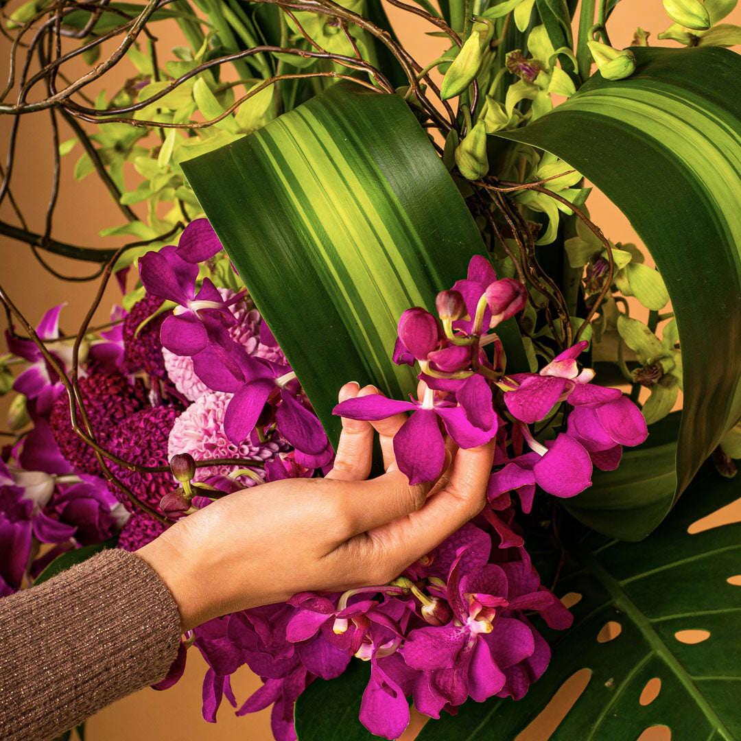 Captivating Matthiola & Orchid Flower Box