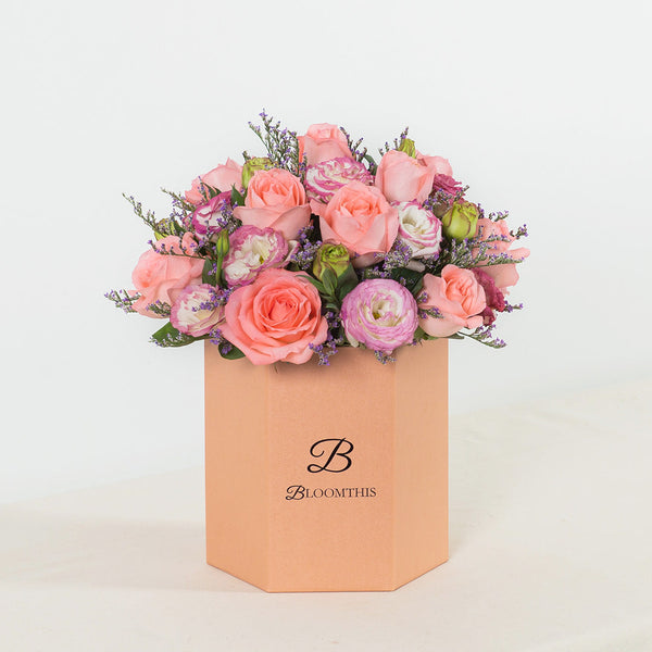 Evangeline Pink Rose Flower Box