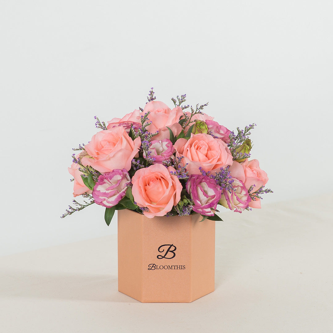 Evangeline Pink Rose Flower Box