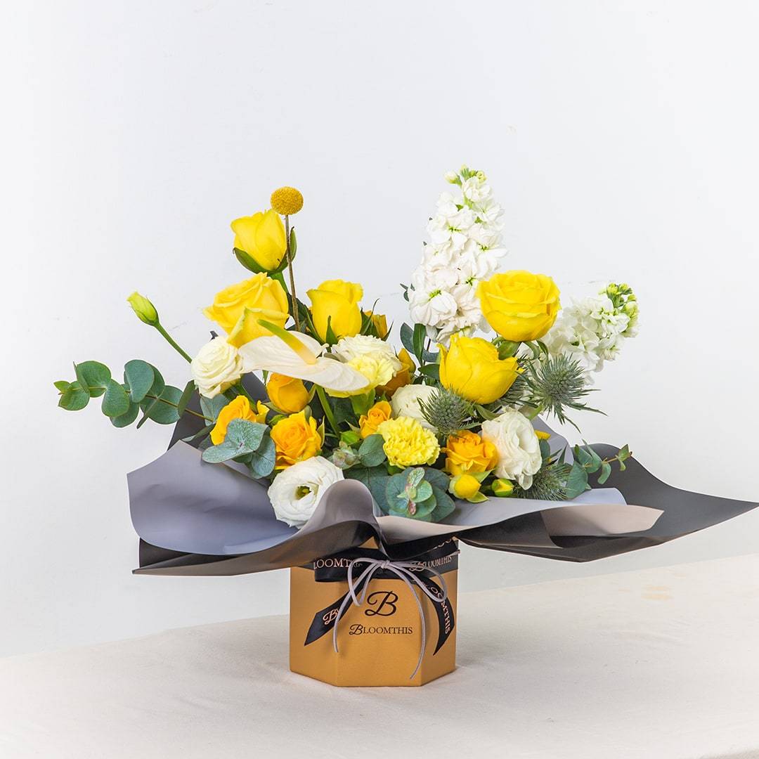 Germaine Yellow Rose Flower Box