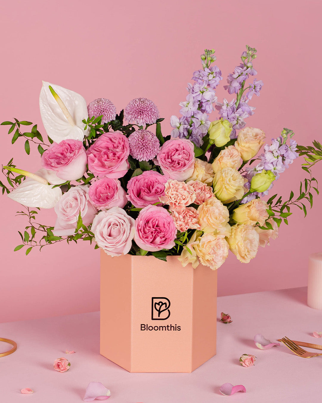 Haruka Pink Rose Flower Box | Free Delivery | Bloomthis