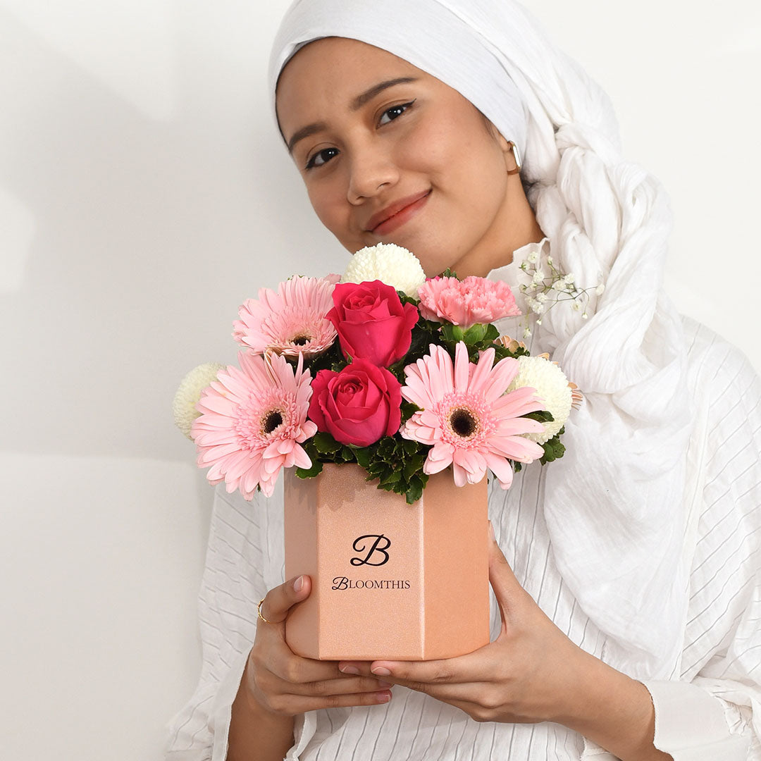 Marilyn Gerbera & Rose Flower Box