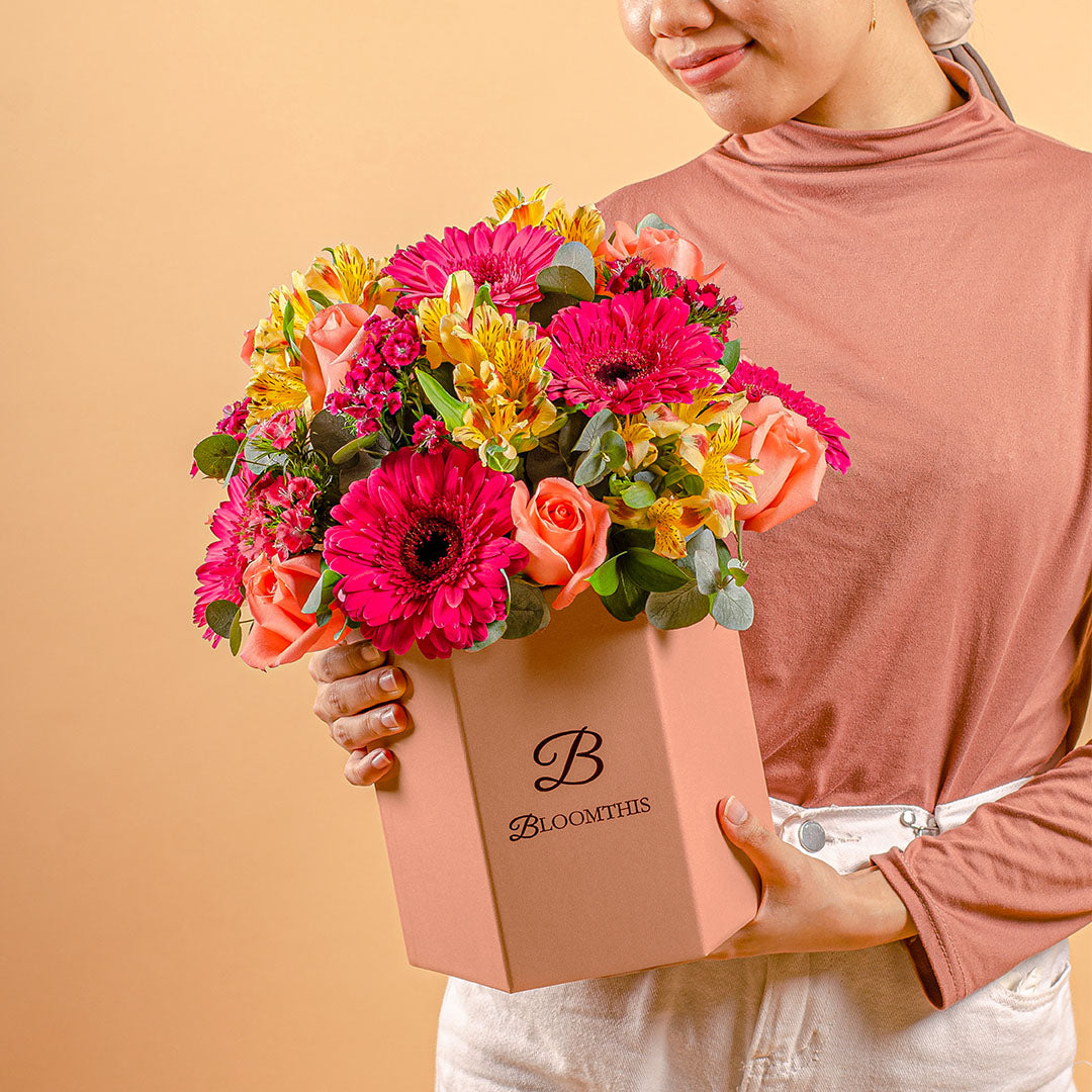 Matilda Gerbera & Rose Flower Box