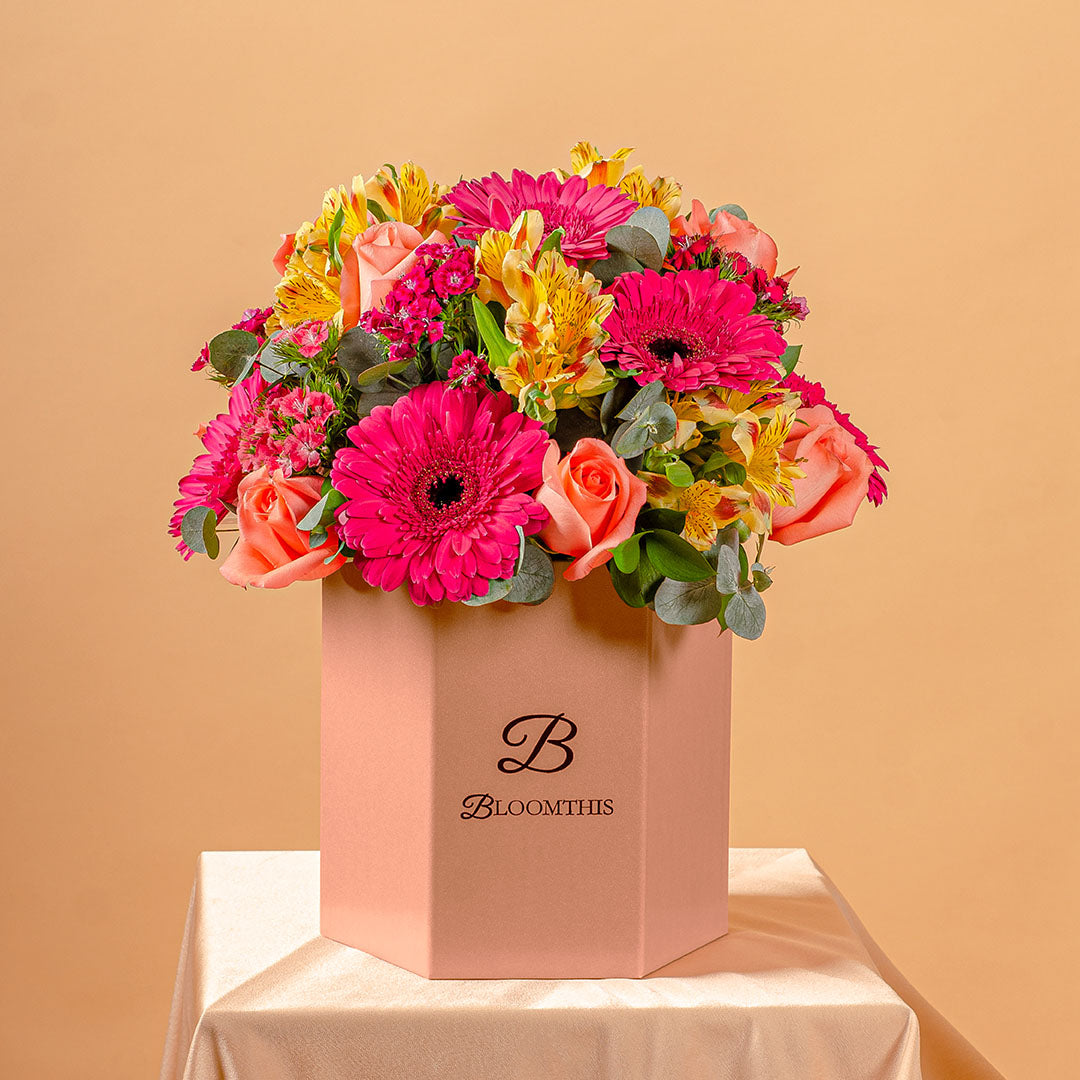 Matilda Gerbera & Rose Flower Box