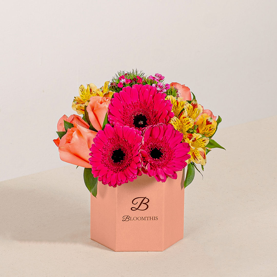 Matilda Gerbera & Rose Flower Box