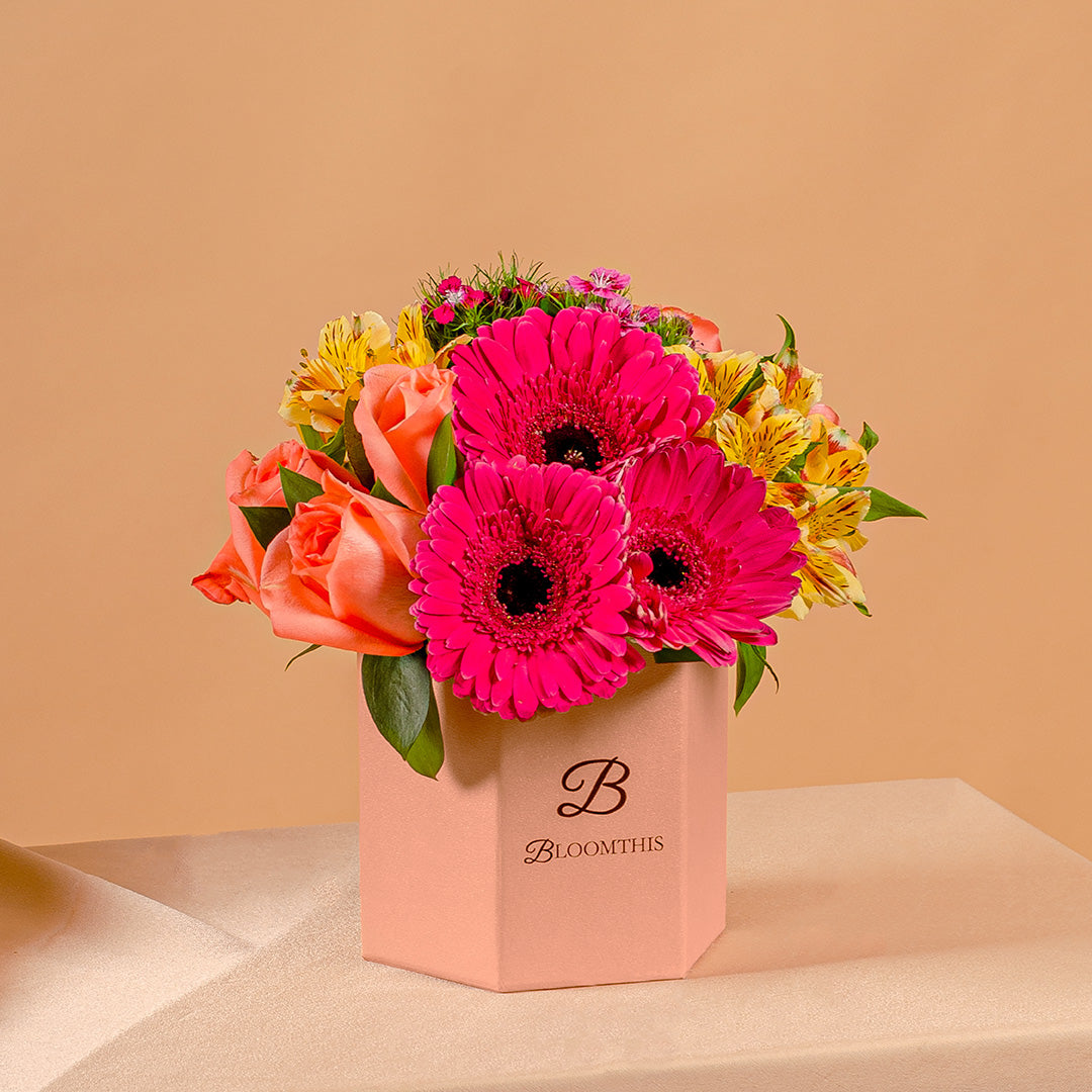 Matilda Gerbera & Rose Flower Box