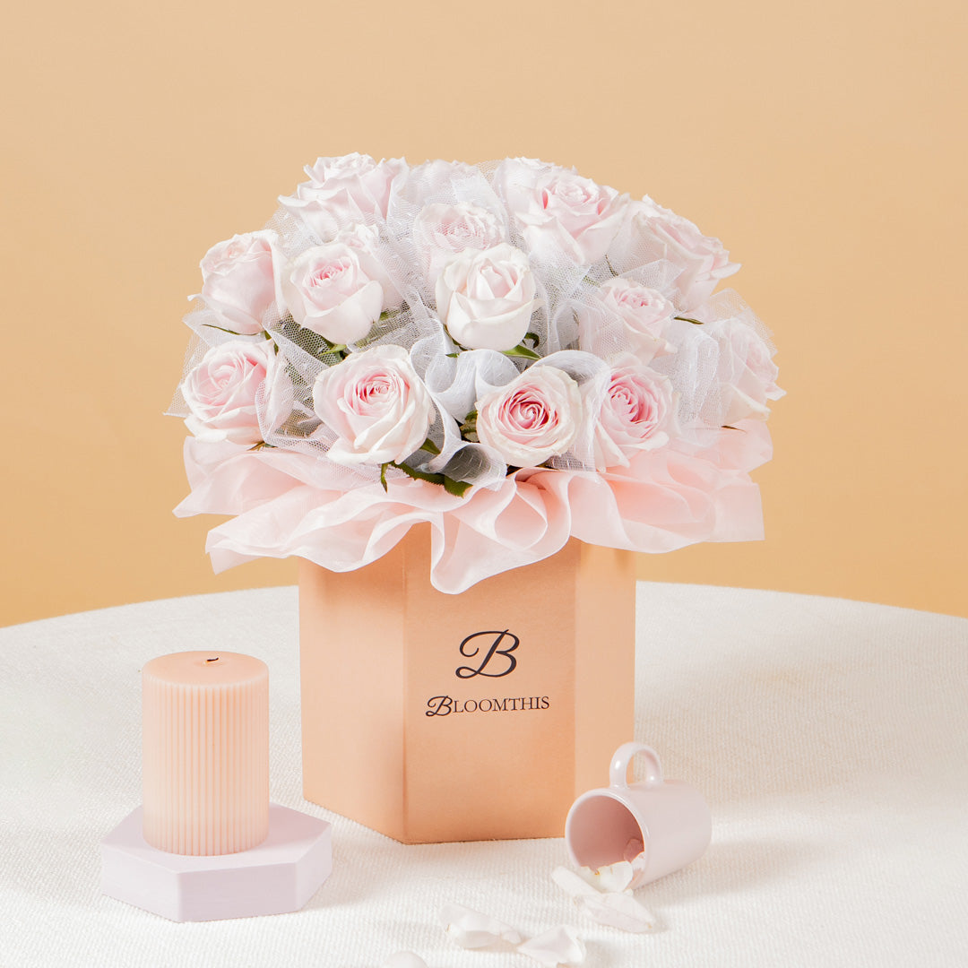 Odette Pink Rose Flower Box