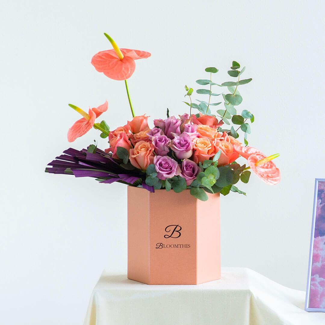 Riverlyn Pink Anthurium Flower Box