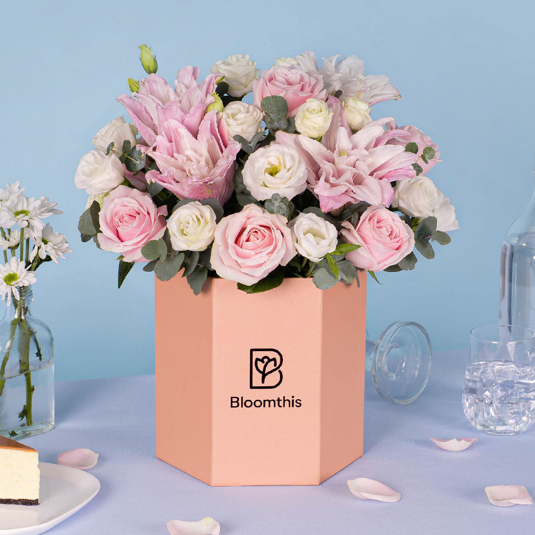 Bloomthis Icon Tessa Pink Lily Flower Box | Send Fresh Flowers | BloomThis - Flower ...