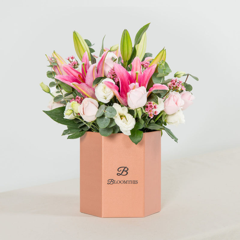 Tessa Pink Lily Flower Box