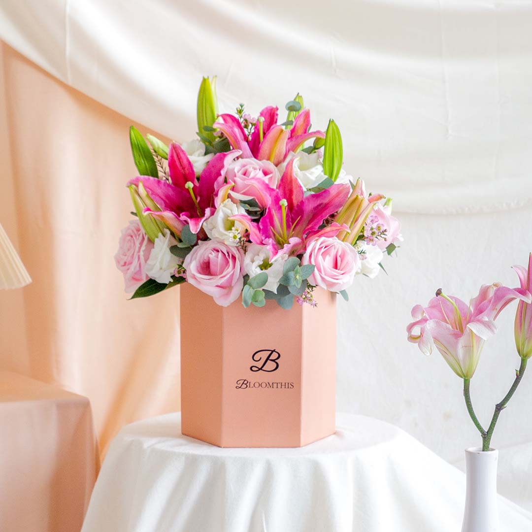 Tessa Pink Lily Flower Box