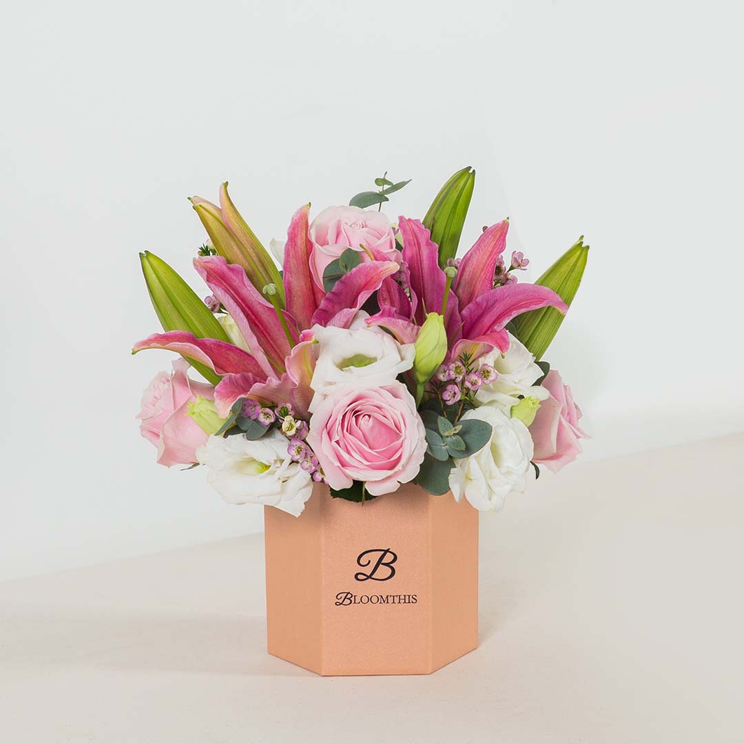 Tessa Pink Lily Flower Box