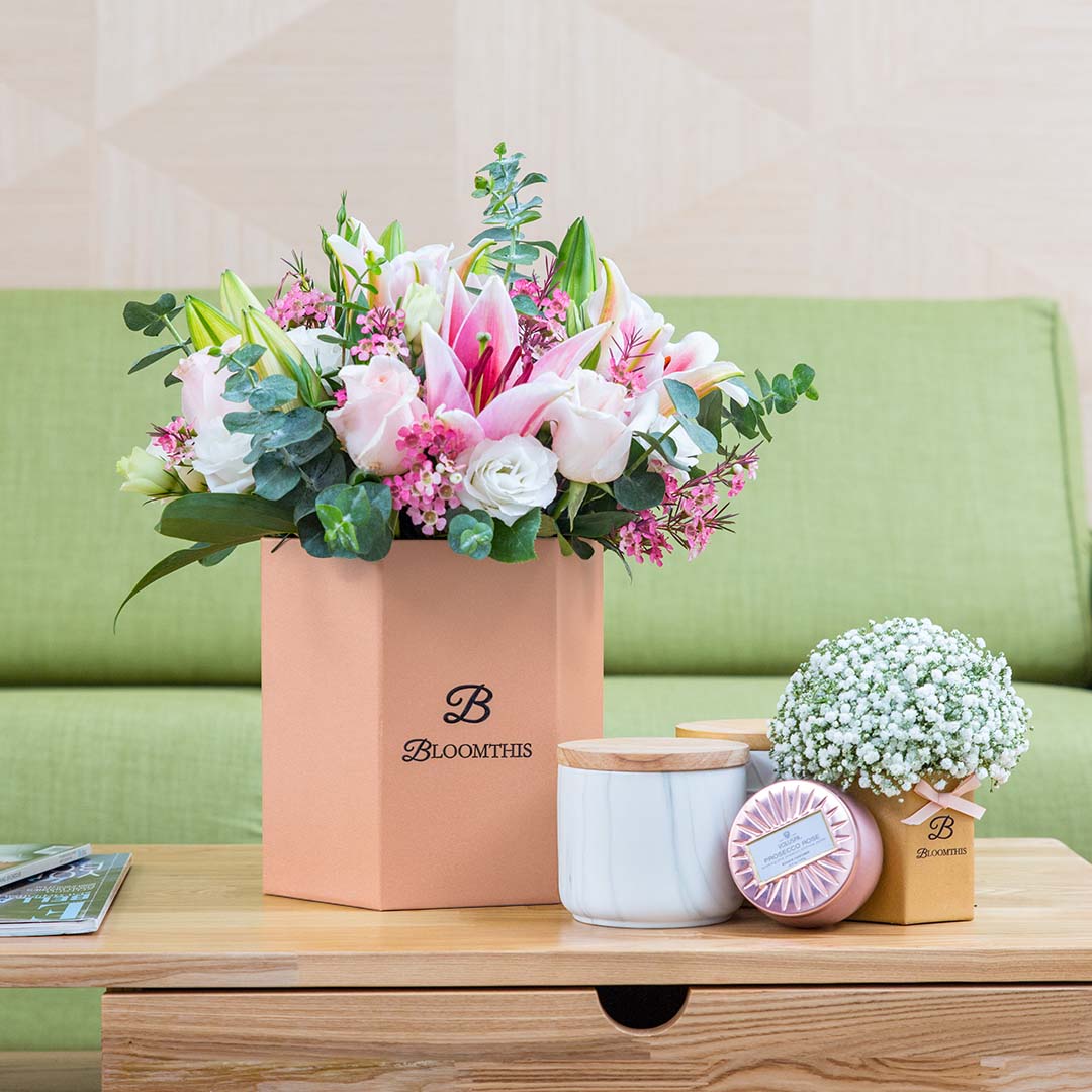 Tessa Pink Lily Flower Box