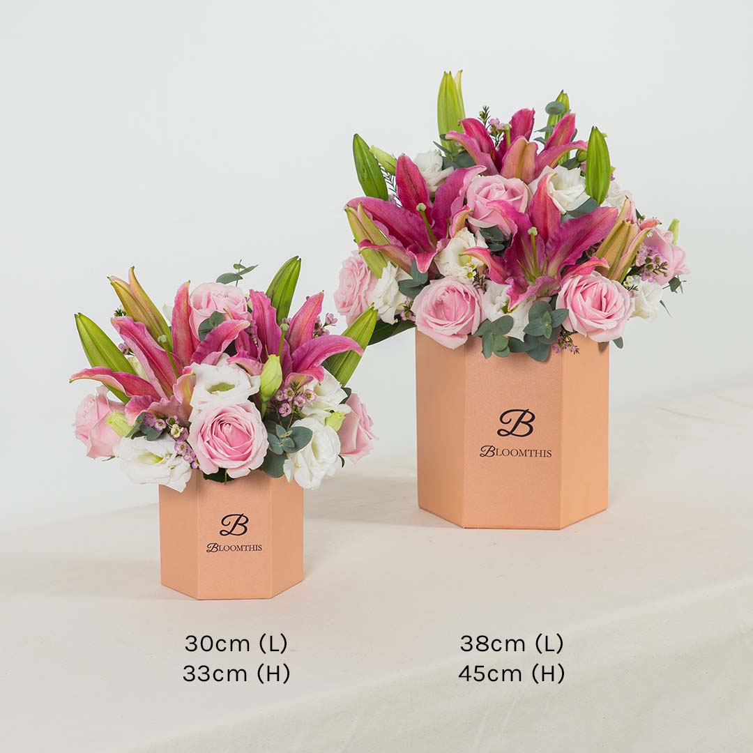 Tessa Pink Lily Flower Box