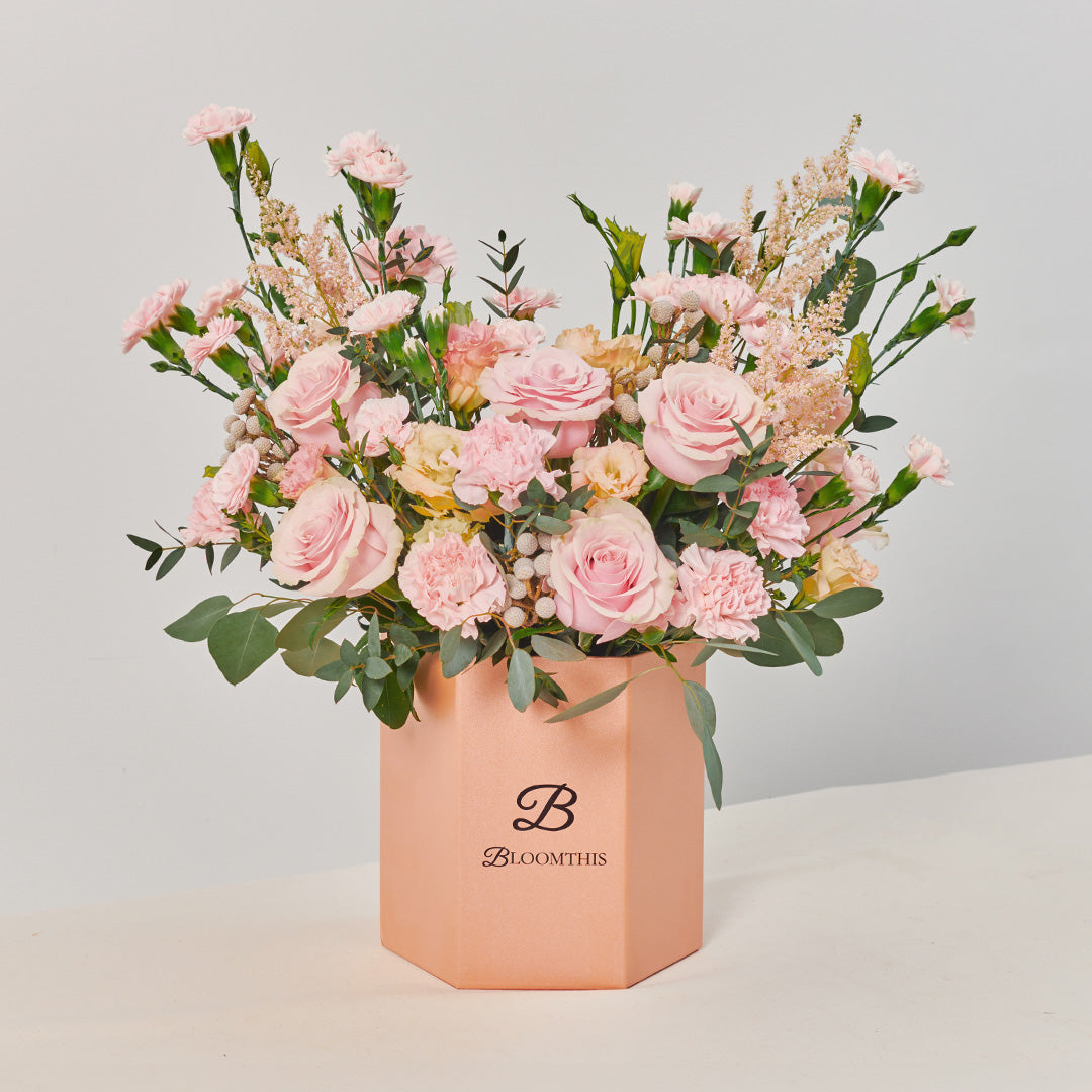 Victoria Pink Rose Flower Box